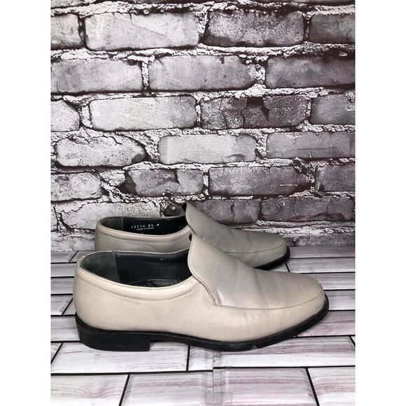 Sam Bork Fog Gray Leather Loafers Rubber Sole Dress Shoes Men’s Sz 8.5M US/42EU - Picture 10 of 16